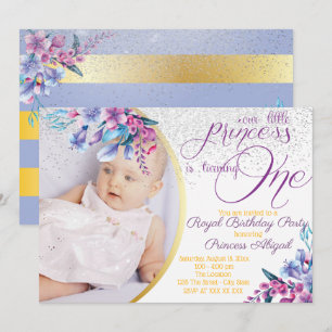 Convite Aniversário da Princesa Floral Elegante