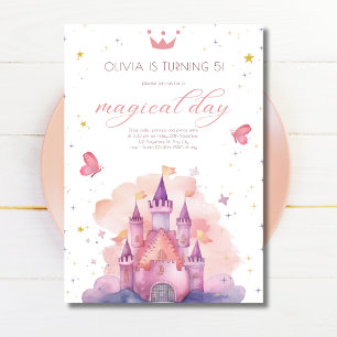 Convite Aniversário da Princesa Real Dia Mágico Castelo Ro