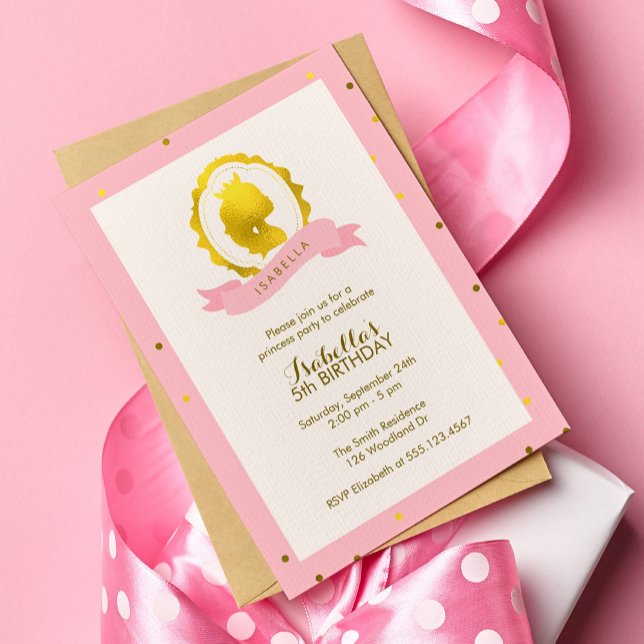 Convite Aniversário da Princesa Rosa Cameo (Criador carregado)