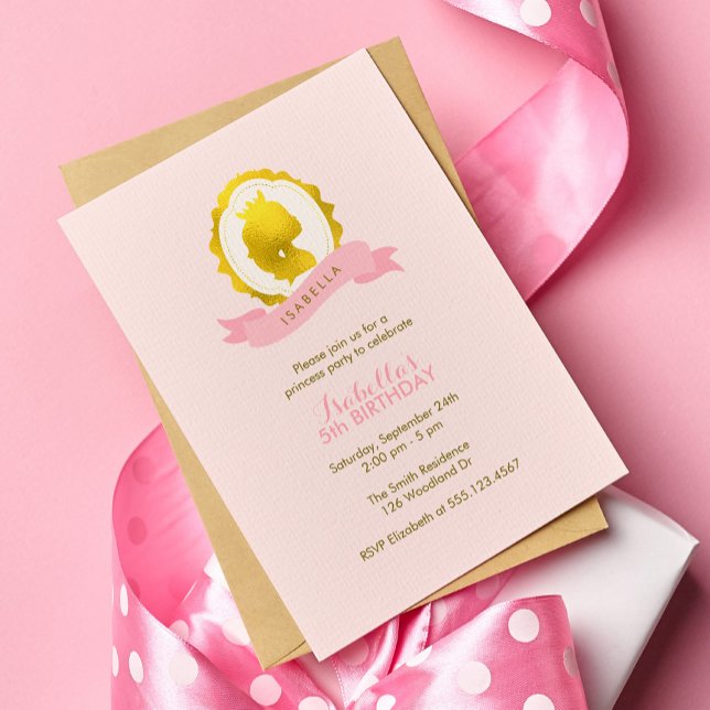 Convite Aniversário da Princesa Rosa Cameo (Criador carregado)