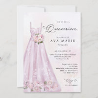 Aniversário da Quinceañera Floral Purple Elegante