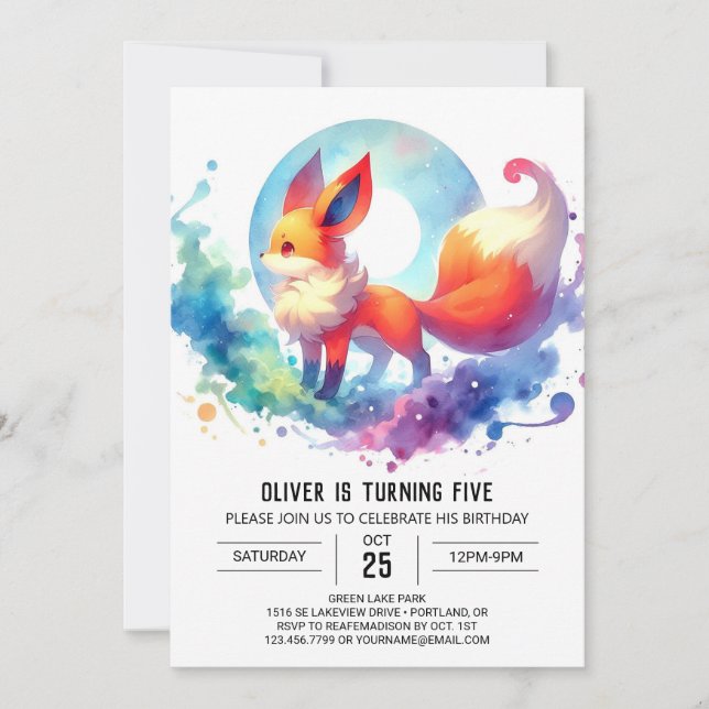 Convite Aniversário da Raposa Encantada Online (Frente)
