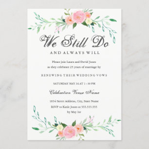 Convite Aniversário da renovação do voto do Wildflower 