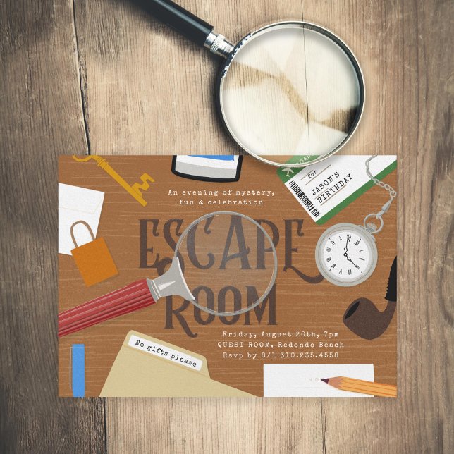 Convite Aniversário da Sala de Fuga Misteriosa (Criador carregado)