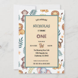 Convite Aniversário da Selva Safari Selva