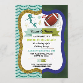 Convite Aniversário da Sereia e Garota Americana