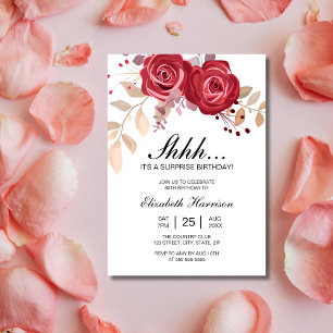 Convite Aniversário da Surpresa Floral do Rosa de Chic Mar