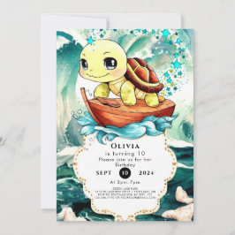 Convite Aniversário da Tartaruga Marinha do Pastel