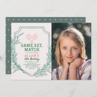 Aniversário da tênis Racquet Retro Pink & Green Gi