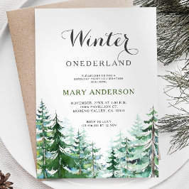 Convite Aniversário da Terra da Onederland de inverno das 