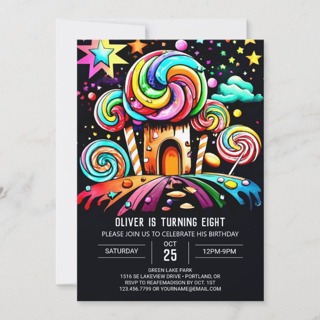 Convite Aniversário da Terra Marinha do Poço Personalizado (Frente)