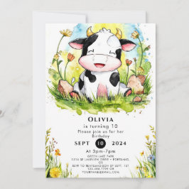 Convite Aniversário da Vaca Simples