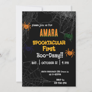 Convite Aniversário das Aranhas do Halloween Halloween