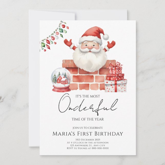 Convite Aniversário das Casas de Natal dos Papais noeis de (Frente)