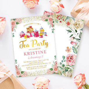 Convite Aniversário das meninas do Tea Party do Jardim da