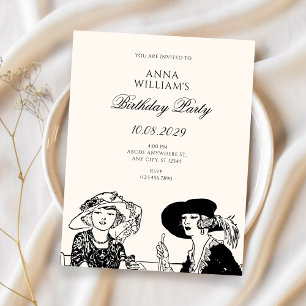 Convite Aniversário das senhoras vintage