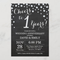 Aniversário de 1º Casamento Quadro Negro Prata