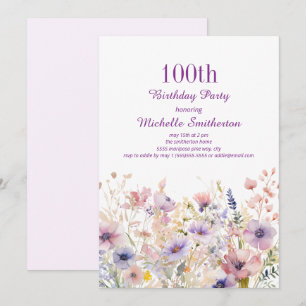 Convite Aniversário de 100 anos da Flor Silvestre Aguamari