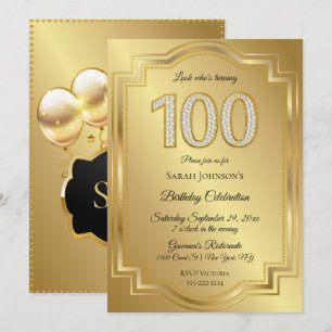 Convite Aniversário de 100 anos de Ouro & Diamantes