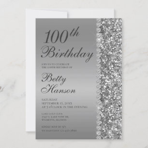 Convite Aniversário de 100 anos Elegante