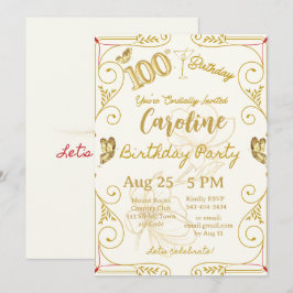 Convite Aniversário de 100 anos Marco Elegante