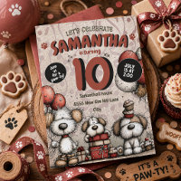 Aniversário de 10 anos da garota cachorrinho rústi