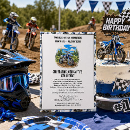 Convite Aniversário de 10 anos de Motocross para Meninos