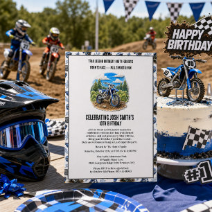 Convite Aniversário de 10 anos de Motocross para Meninos 