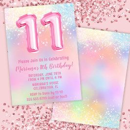 Convite Aniversário de 11 anos do Arco-Íris Rosa