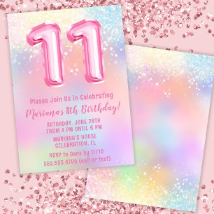 Convite Aniversário de 11 anos do Arco-Íris Rosa