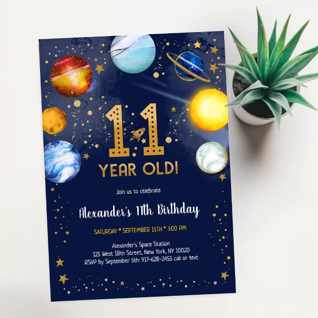 Convite Aniversário de 11 anos do Astronauta Espaço Sidera (Criador carregado)