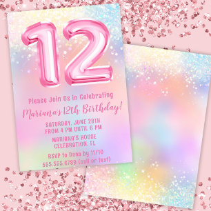 Convite Aniversário de 12 anos do Arco-Íris Rosa