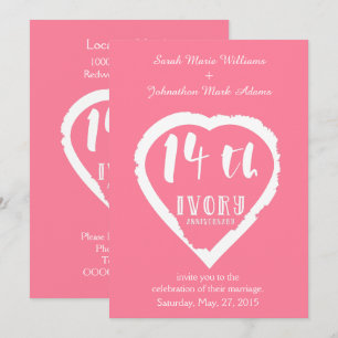 Convite aniversário de 14 anos de casamento tradicional ma
