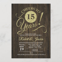 Aniversário de 15 anos de Casamento Rústico - Made