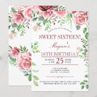 Aniversário de 16 anos Rosas Rosa Chique Festa Swe