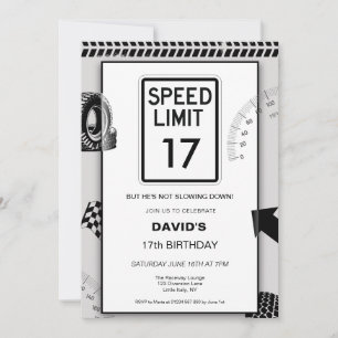 Convite Aniversário de 17 anos do Speed Limit Boy