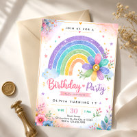 Aniversário de 17 anos Glitter Rainbow