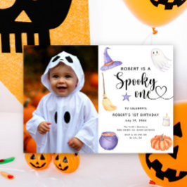 Convite Aniversário de 1 ano com tema de Halloween Assusta