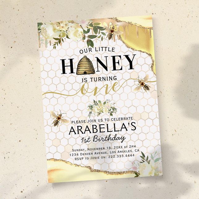 Convite Aniversário de 1 ano da Abelhinha (Criador carregado)