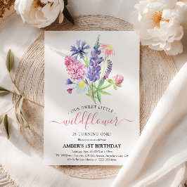 Convite Aniversário de 1 ano da Flor Silvestre com Aquarel