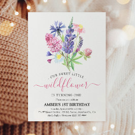 Convite Aniversário de 1 ano da Flor Silvestre com Aquarel