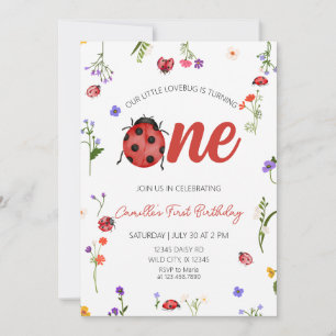 Convite Aniversário de 1 ano da Ladybug