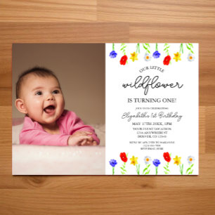 Convite Aniversário de 1 ano da Pequena Flor Silvestre