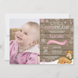 Convite Aniversário de 1 ano da Rena Onederland de Inverno