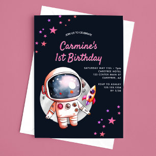 Convite Aniversário de 1 ano das Garotas da Nave Espacial 