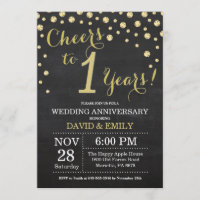 Aniversário de 1 Ano de Casamento Quadro-negro Pre