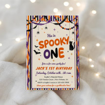 Aniversário de 1 ano de Halloween Roxo e Laranja A
