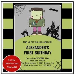 Convite Aniversário de 1 ano de Halloween spooktacular fra