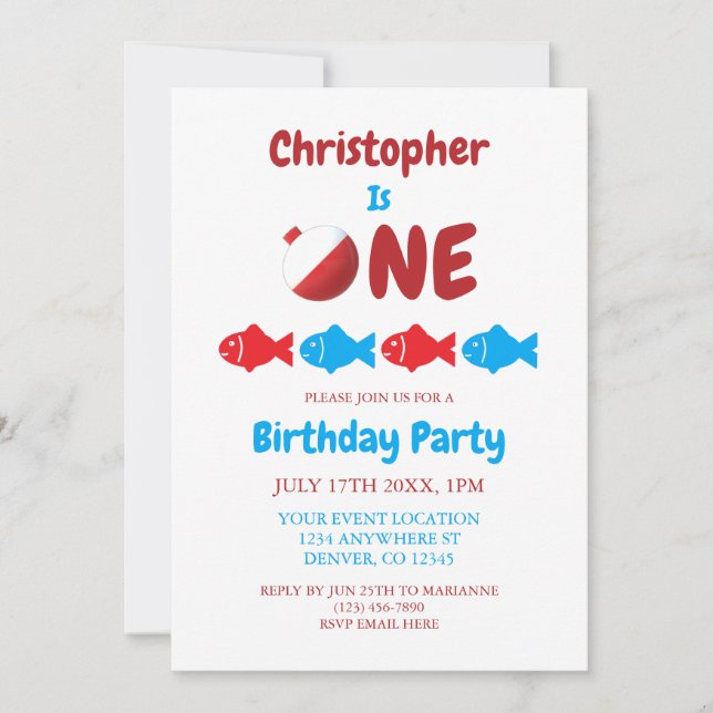 Convite Aniversário de 1 ano de pesca (Frente)