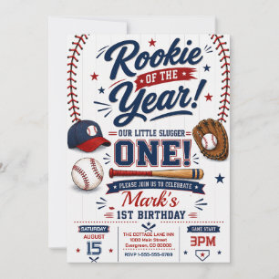 Convite Aniversário de 1 ano de Rookie of the Year de Beis